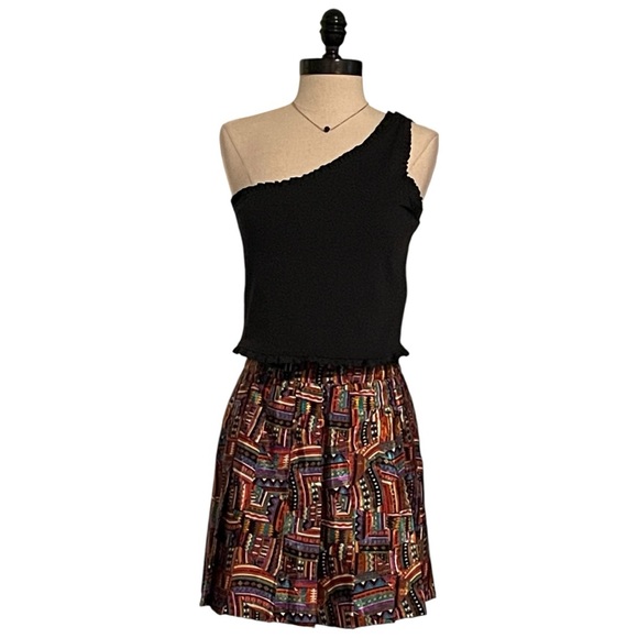 Vintage Tail Multi-Color Geometric Print Pleated Tennis Skirt - Size 10 - EUC - Picture 1 of 10